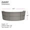 Linea Italia Reception Desk 71 in D X 46 in H, 11.9 ft W X Thermofused Laminate, Ash ZUD297 - alternate 3